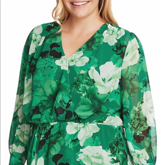 NWT Vince Camuto Long Sleeve Asymmetrical Peplum Top Size Plus 1X - Picture 9 of 11